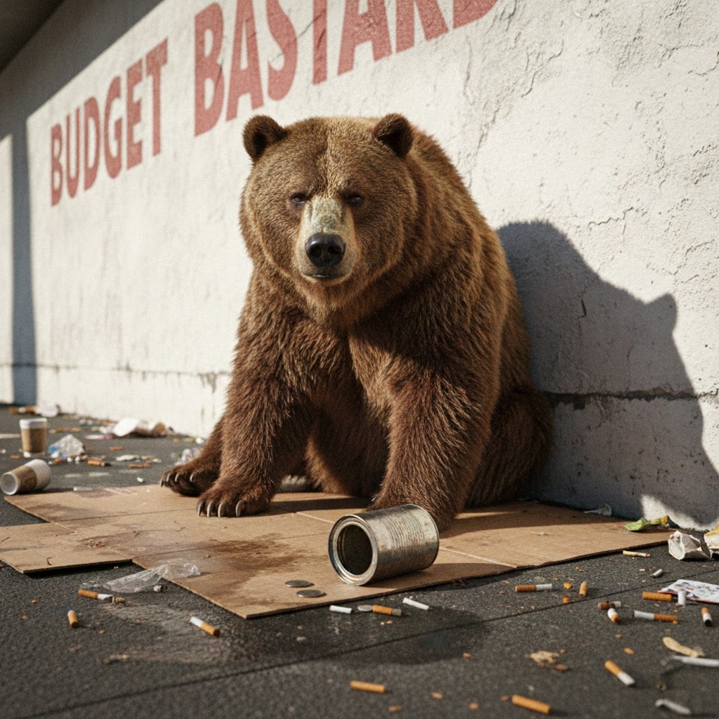 A bear walking an aisle inside a discount retailer.